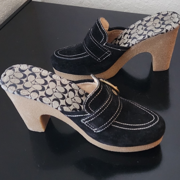 COACH Deirdre Black Clog Heeled sandals 6.5 - Picture 4 of 10